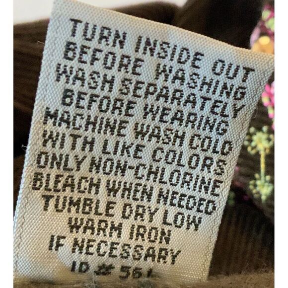 Junction West Brown Pink Embroidered Paisley Skirt Sz 10 Boho Indie Kawaii Fairy - Picture 12 of 13